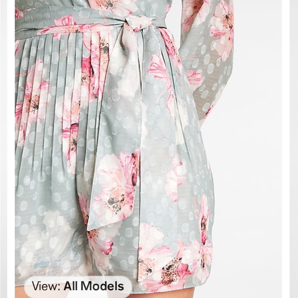 Floral Long Sleeve Wrap Romper - Picture 3 of 16